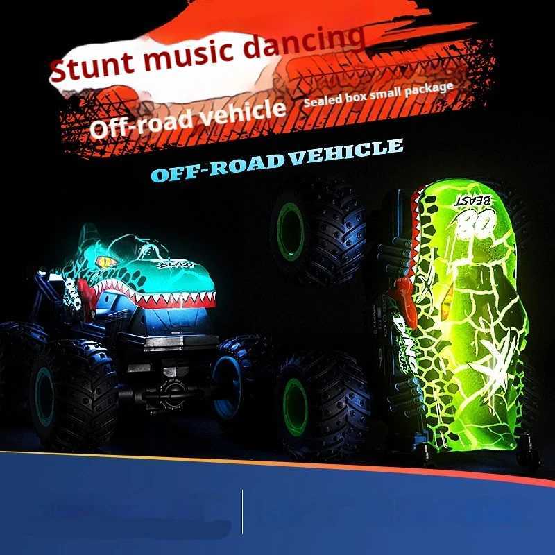 24 With Music And Lighting 120 Remote Control Stunt Car 360 Degree Rotation Dinosaur Head Shark Head Cool ChildrenS Toy Car G251218