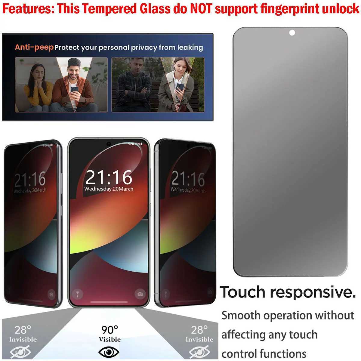 For Galaxy S22/S22 Plus/S22 /S22 Ultra 5G Case Friendly Anti Spy Privacy Tempered Glass SCREEn Protectors 2-Pack G251218