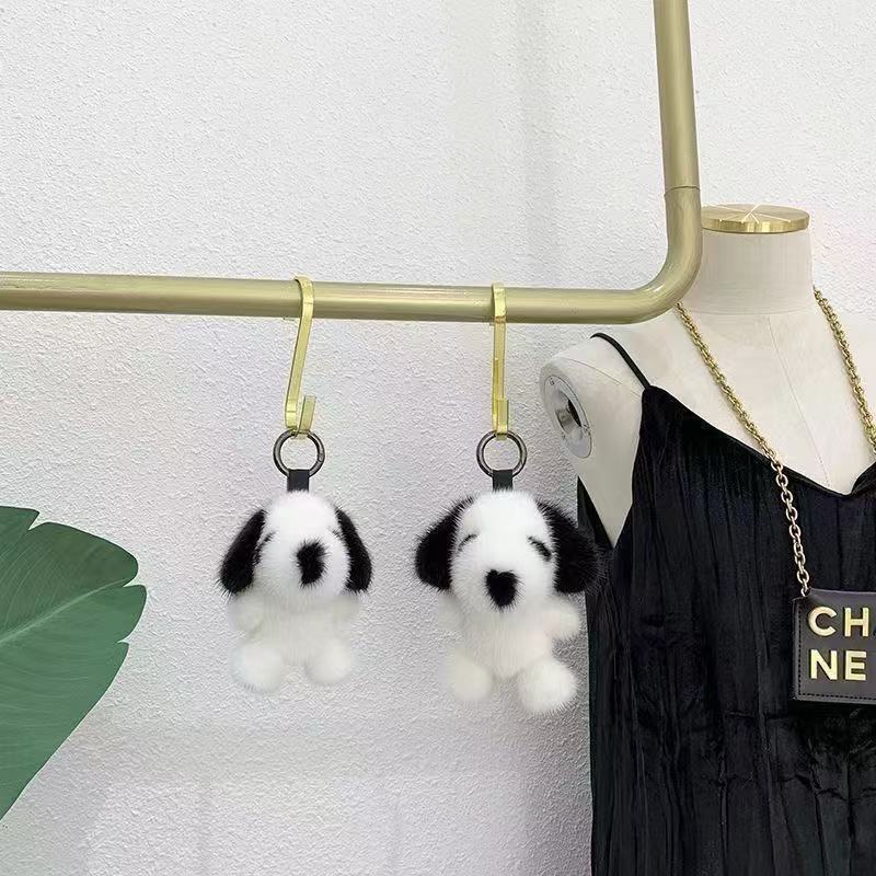 Bag Charm Key Chain Cute Designer Style Plush Ornament Charm Minimalist Bag Accessory Mink Fur Cute Dog Pendant Practical Bag Charm Car Keychain Bag P