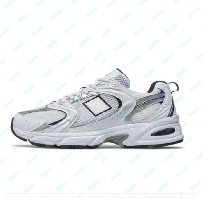 Free shipping Original New NBalance 530 Classic Vintage Mesh Fabric Faux Leather Casual Men's and Women's Running Shoes White Silver MR530 AAA