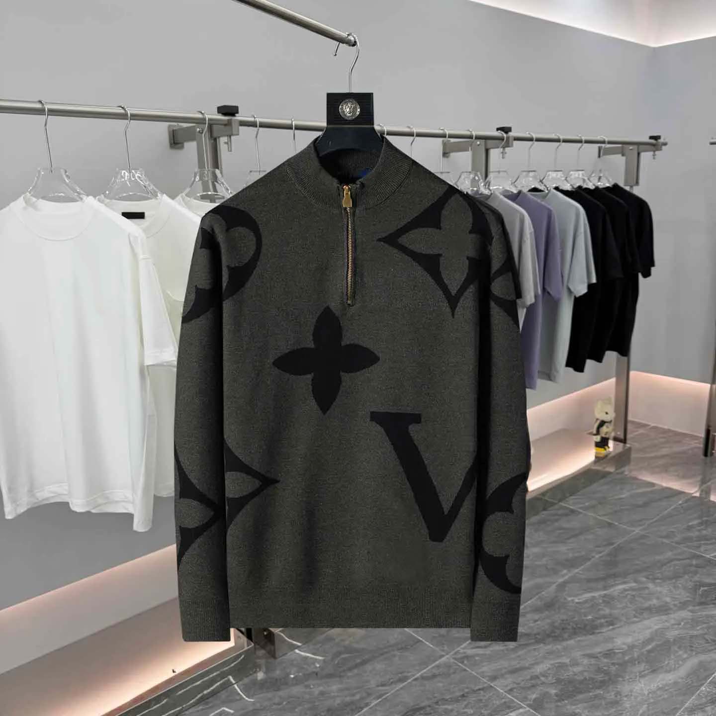 Autumn and winter new presbyopic letter Jacquard lazy relaxed round neck sweater for men and women with the same sweater M-3XL