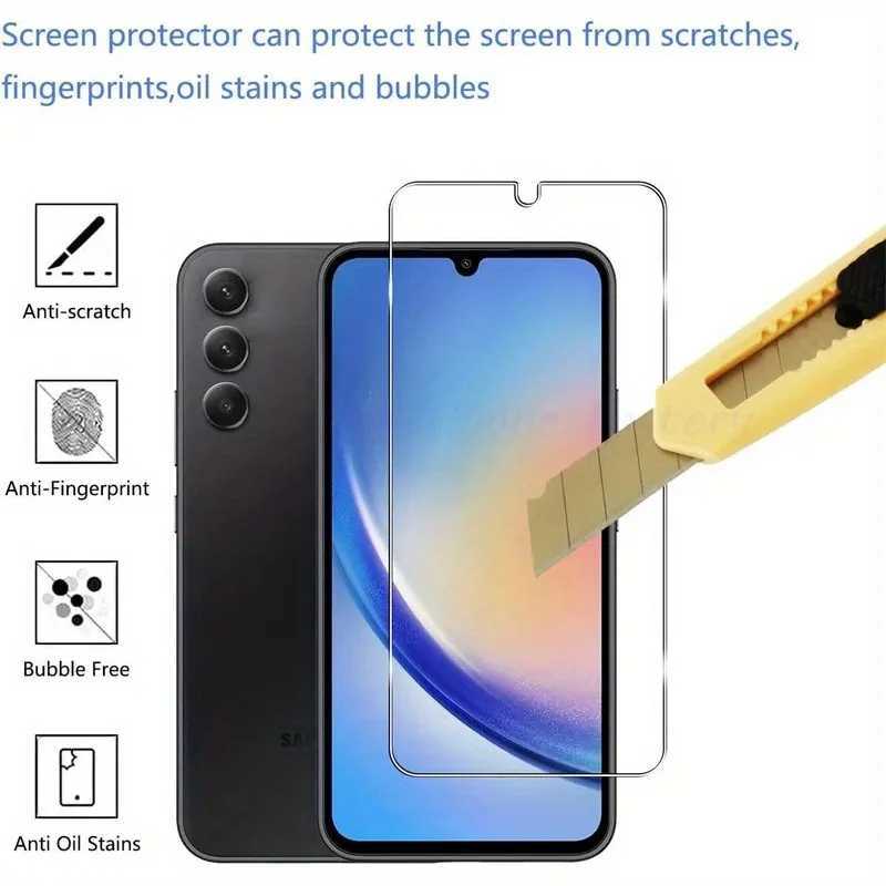 4 Pack Designed for Galaxy A34 5G Tempered Glass SCREEn Protector 9H Anti Scratch HD Clear Bubble Free G251218