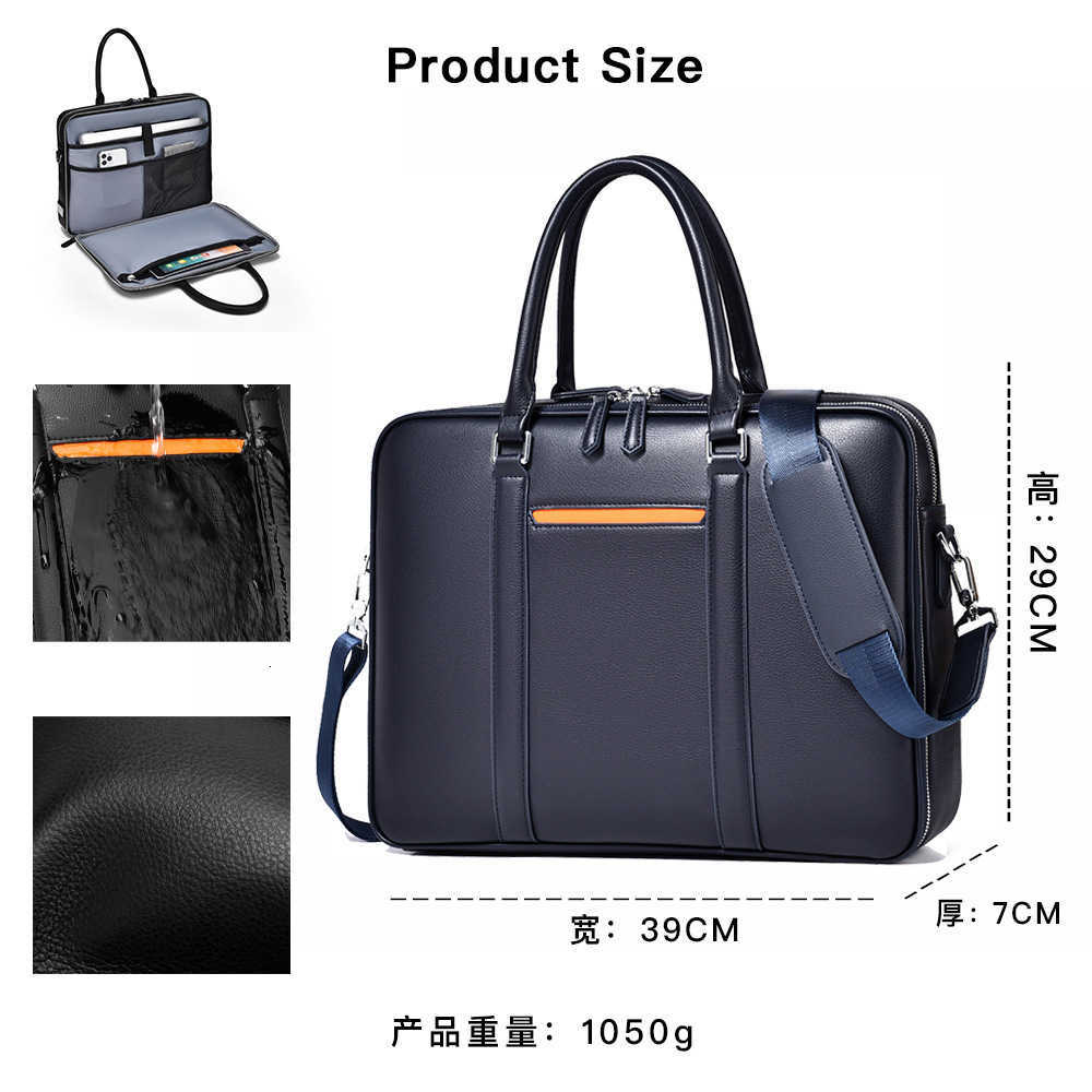 2026 New Luxury Cow Genuine Leather Business Mens Briefcase Male Shoulder Bag Men Messenger Laptop Computer Designer Bag K251128