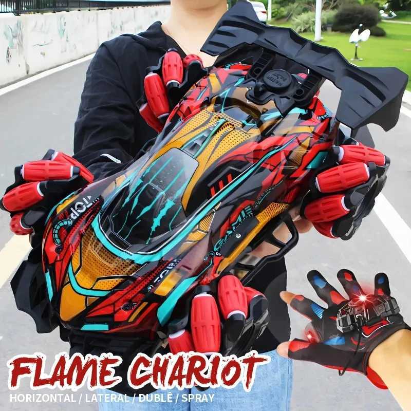 WLtoys F1 RC Drift Car With Music Led Lights 24G Glove Gesture Radio Remote Control Spray Stunt 4WD Electric CHIldren Toys G251218