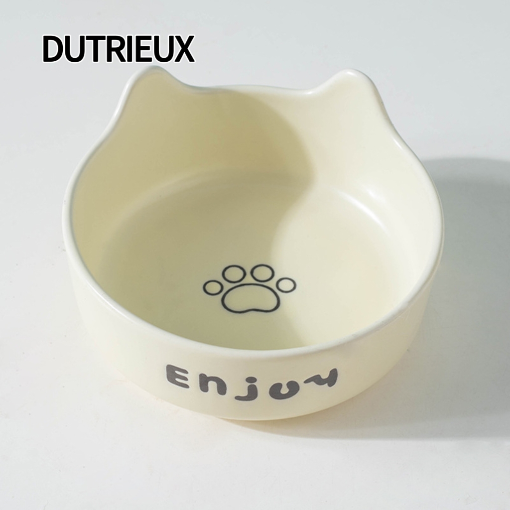 H1901 Tall ceramic cat and dog bowl, neck-protecting slow feeder with anti-choking design, spill-resistant pet bowl (suitable for cross-border e-comme