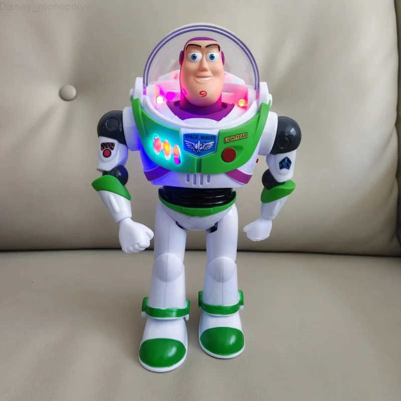 Disney Toy Story Buzzlightyear Cartoon Figure Model Toys Pixar Electric Walking Light Robot Doll Action Doll Kids Birthday Gift H251218
