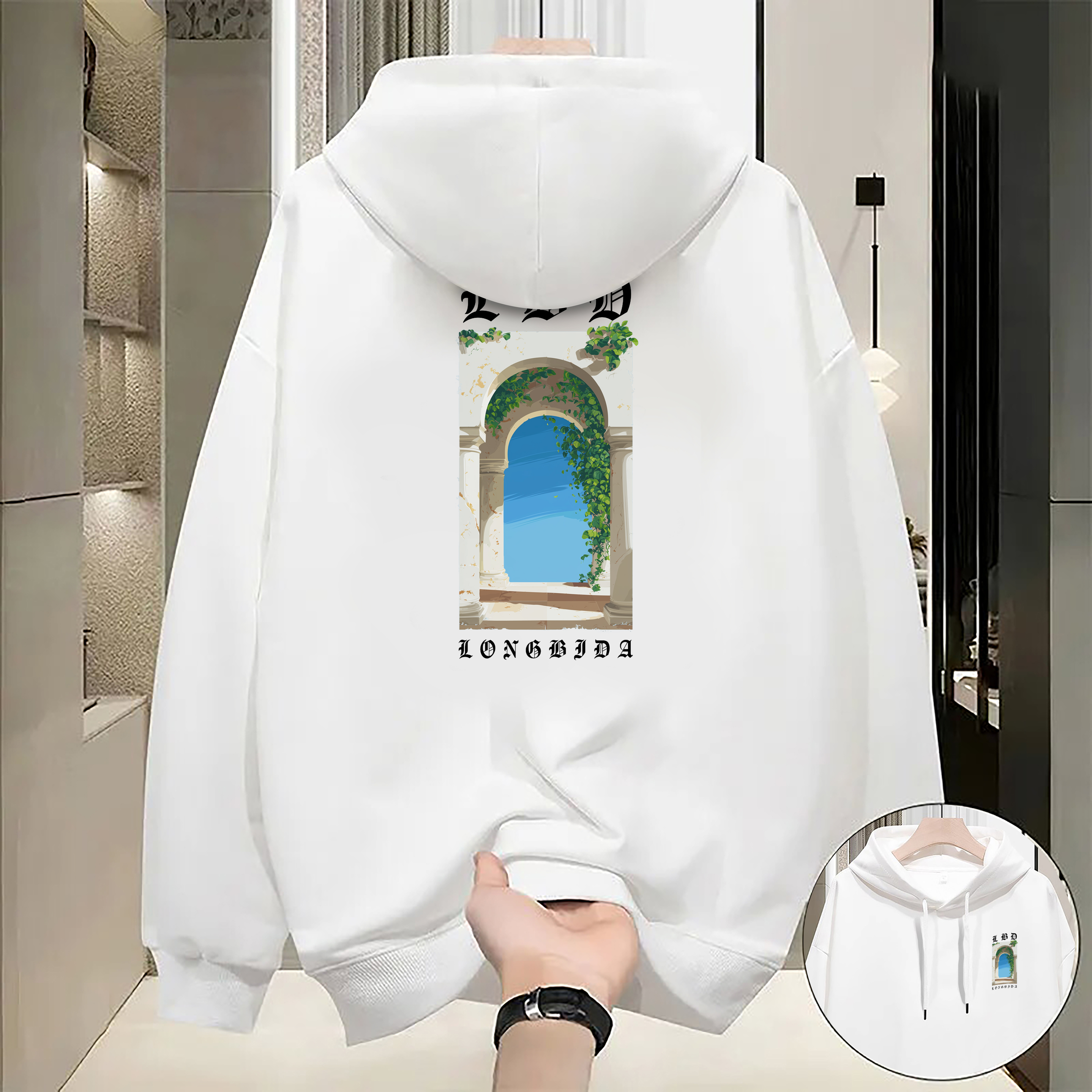 Men's Casual Fashion Printed Pullover Hoodie Print Long Sleeve Hooded Sweatshirt Women's Hoodie Winter Autumn Clothes