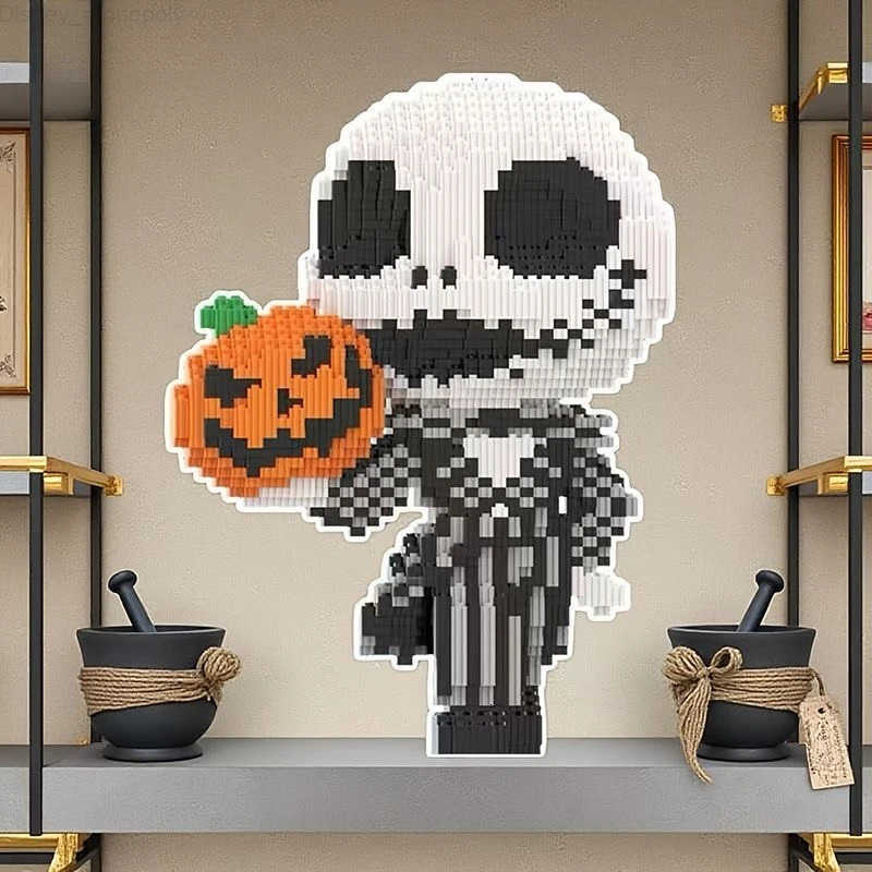 Disney Halloween Ghost Pumpkin Building Toy 3D Stereoscopic Model Desktop Decoration Halloween Gift Childrens Building Toy H251218