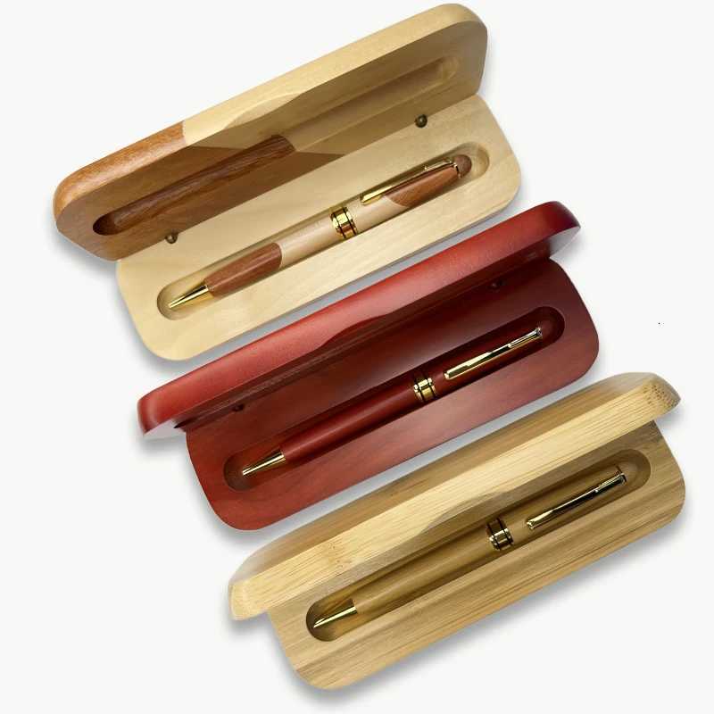 Cust Wood Ballpoint Pen Laser Ene Text Personali Sign Pen for Family Cpany Friend Gift Box Available Y251218