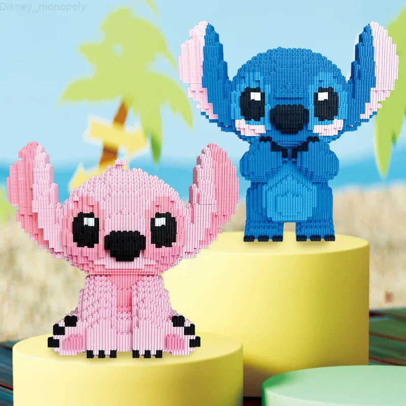 Disney Scoote Stitch Connection Building Block Lilo Stitch Angel DIY Model Figure Assembled Brick Toy for Home Decor H251218