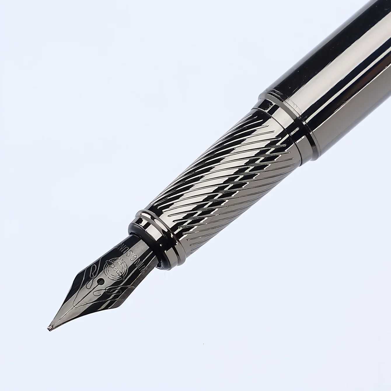 1 Pc Silver Gray High-end Business Fountain Pens Lridium Pen Tip Medium size 05mm For School ro Off Daily Writin Y251218