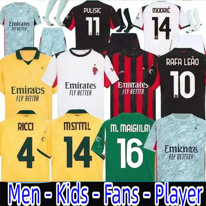25 26 Black white Jerseys 2025 2026 home away MODRIC THEO PULISIC REIJNDERS RAFA LEAO NKUNKU Football shirts uniform fan 125th JASHARI JOAO FELIX RICCI GIMENEZ fourth