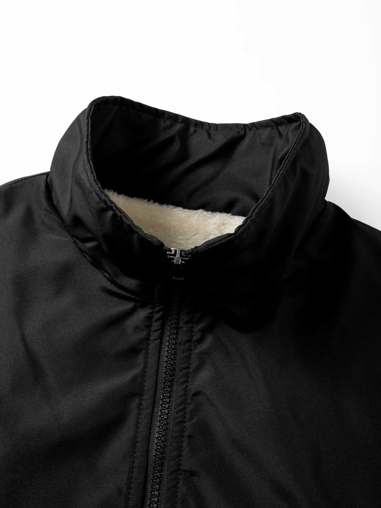 Mens Autumn Winter Outdoor Casual Vest with Fleece Lining Thick Warm Comfortable Sleeveless Stand Collar JacketG251218