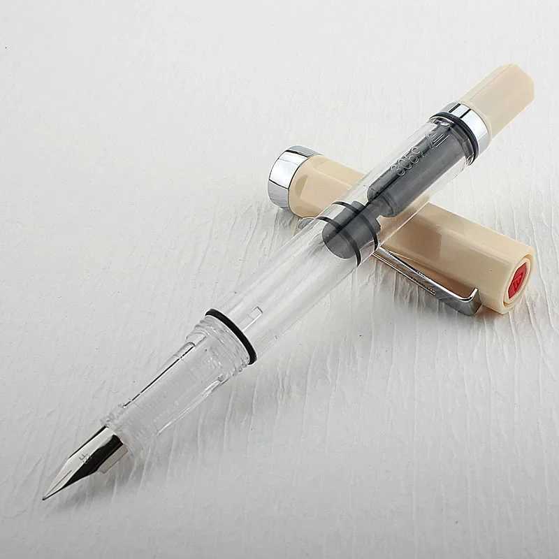 High Quality 3059 Piston Fountain Pen Resin Transparent Ink Pen EF/F Nib 038/05mm Fountain Pen Business Gif Y251218