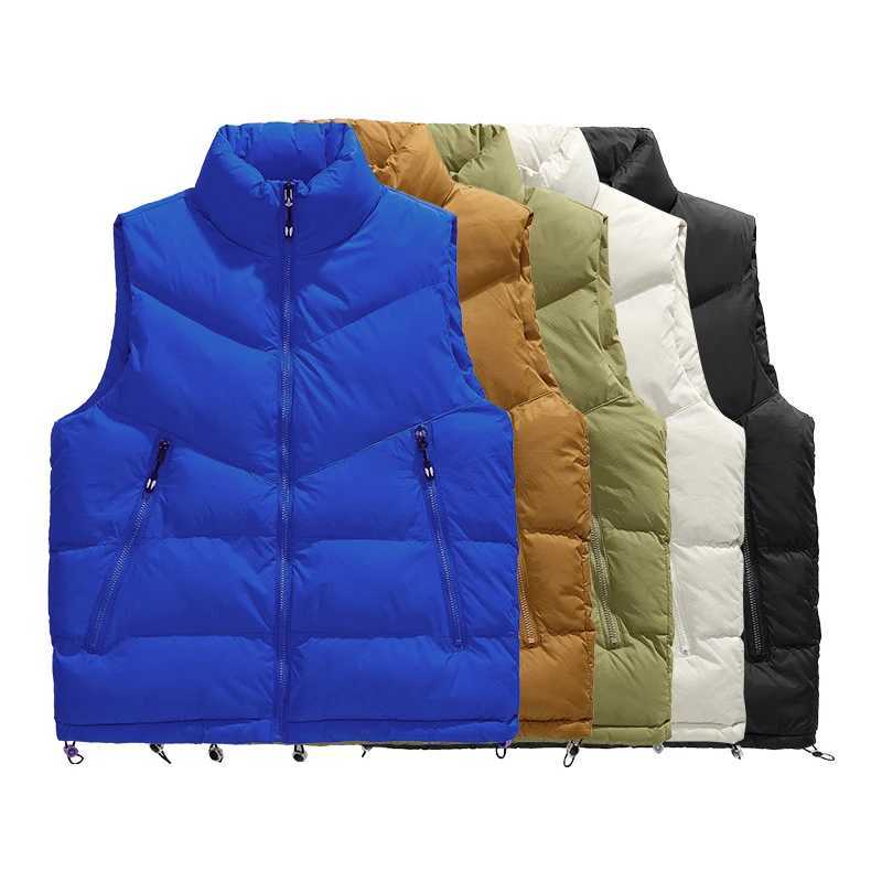 Mens Korean Style Puffer Vest Thickened Sleeveless Quilted Jacket for StreetwearG251218