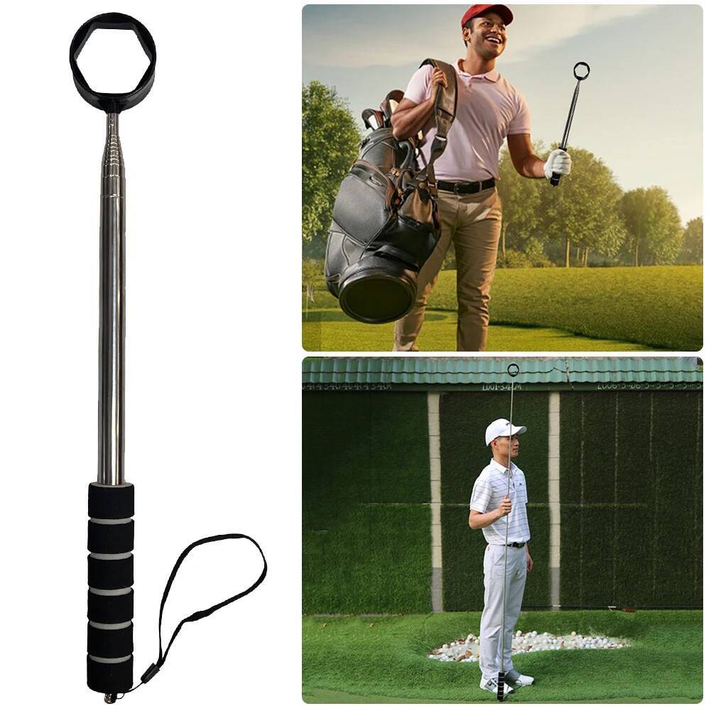 8.86 FT Telescopic Ball Pick Up Retriever Grabber Non-Slip Handle Claw Sucker Tool Golf Accessories