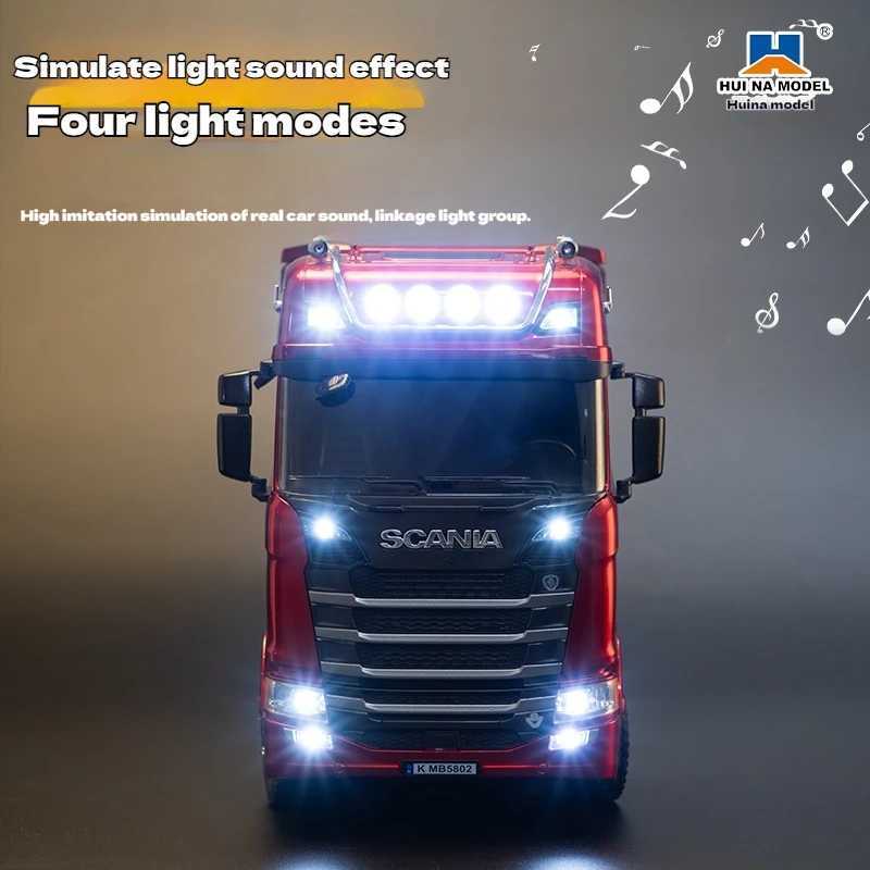 Remote control engineering car Huina Scania 770S trailer head alloy car model childrens toy four-wheel drive ratio 501D G251218