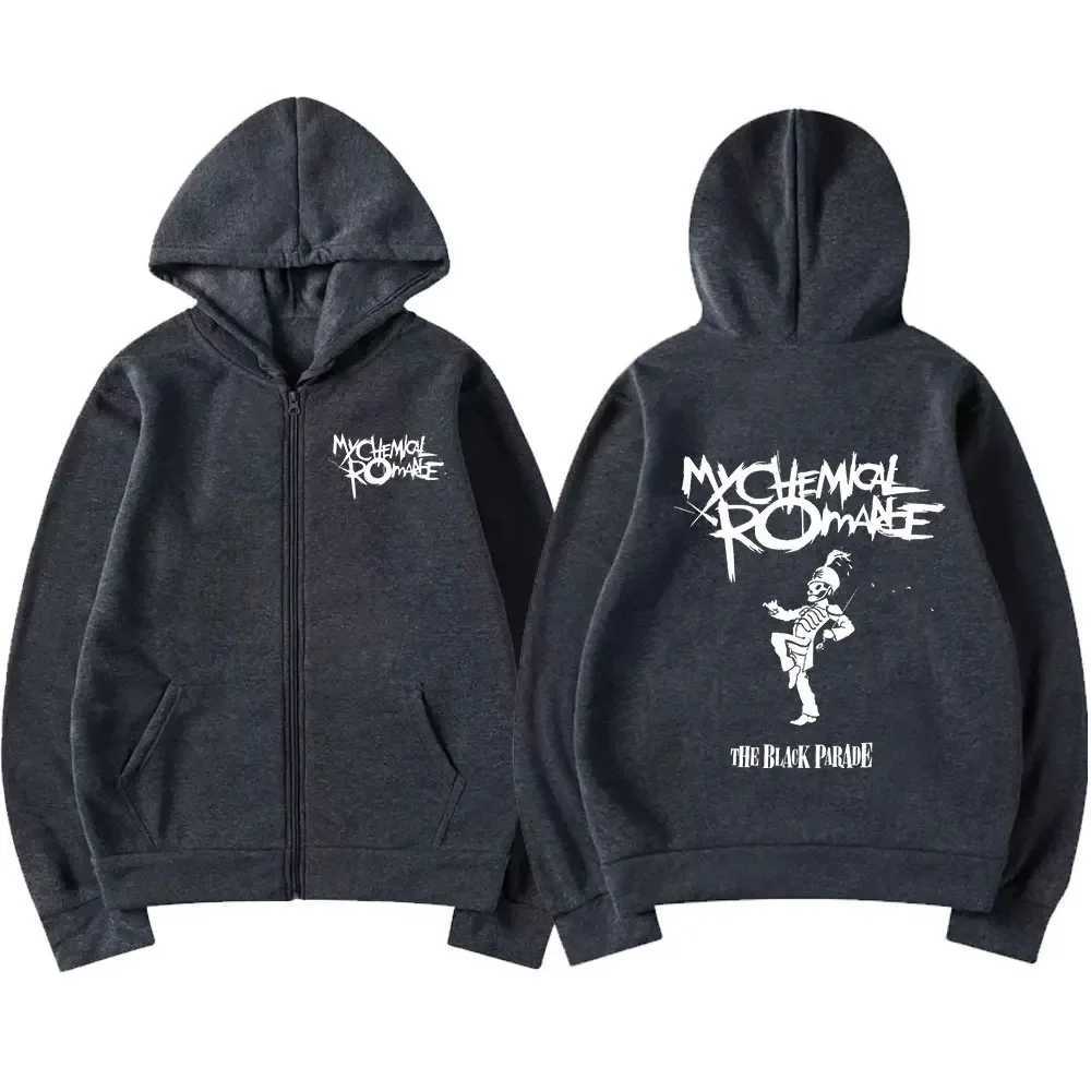 My Chemical Romance Mcr Dead Zipper Hoodie Black Parade Punk Emo Rock Zip Up Sweatshirt Mens Fashion Vintage Hip Hop Hoodies X251218