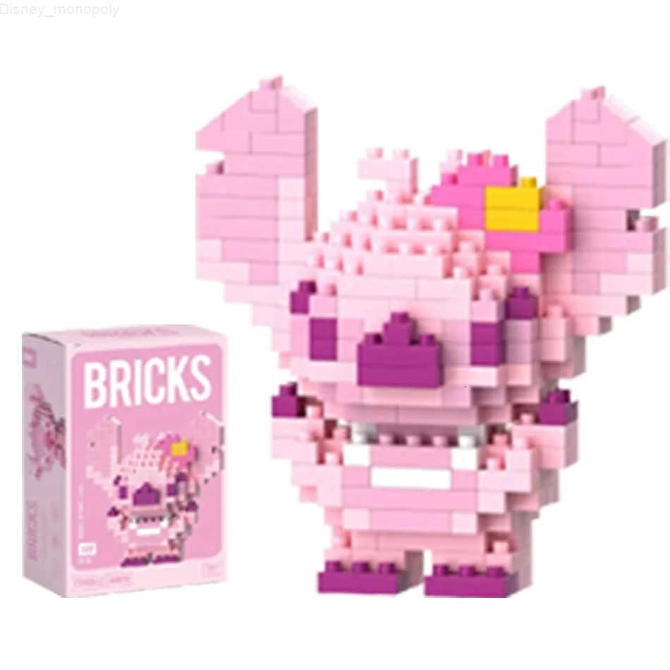 Disney LiLo Stitch Toys Building Block Angel lega Cartoon Character Assembled Model Toys For girl Children Birthday Gifts H251218