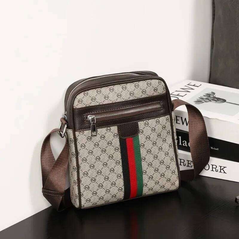 NEW 2026 Luxury Design Men's Bags Fashion Plaid Letter Printed Crossbody Men Square Shoulder Male Sling Messenger Bag
