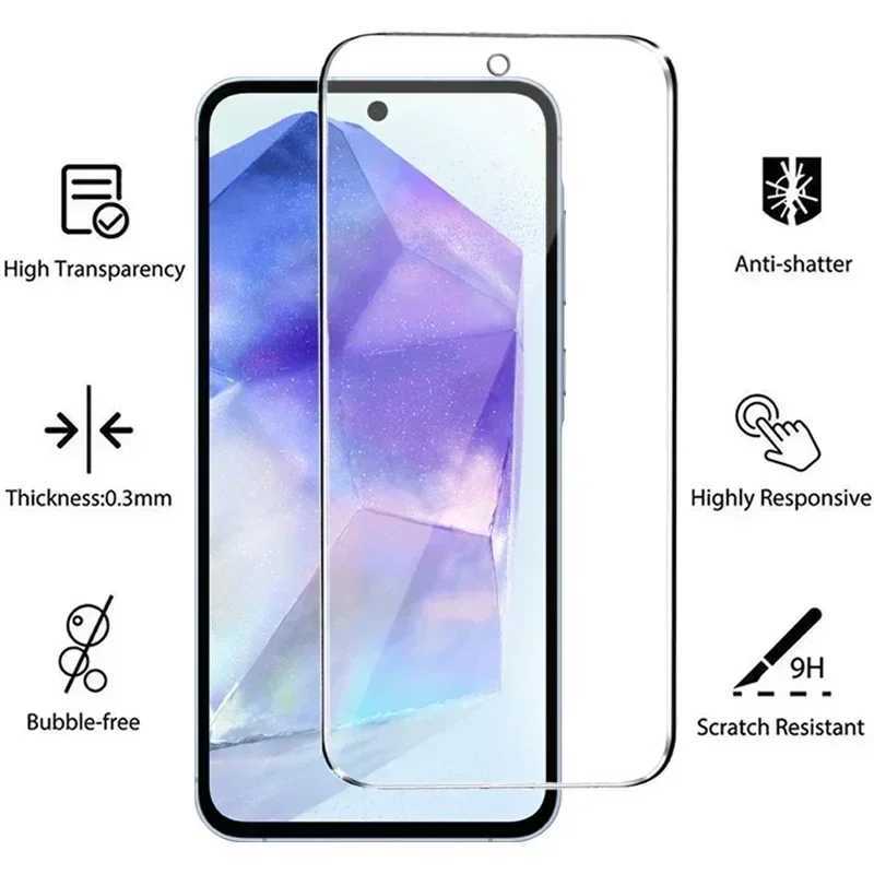 5Pcs SCREEn Protector for A55 A15 A54 A34 A13 A14 A53 A52 A12 A33 A52S A32 A35 A71 A72 A51 A22 S10E S20FE Tempered Glass G251218