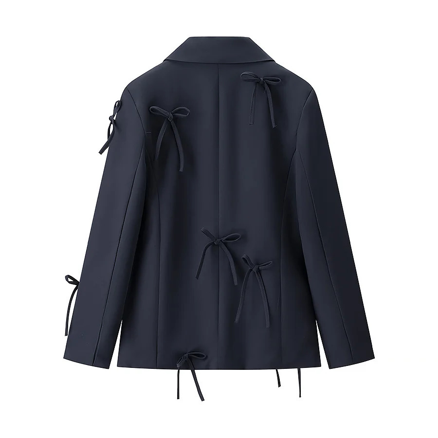 2025 womens clothing fashion European and American style French n bow decorative blazer 251217