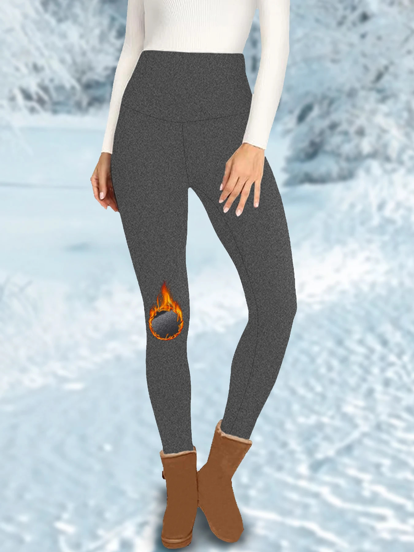 Womens Thermal Fleece Lined High Waisted Leggings Workout Winter Warm Thick Tights Soft Yoga Pants 251217