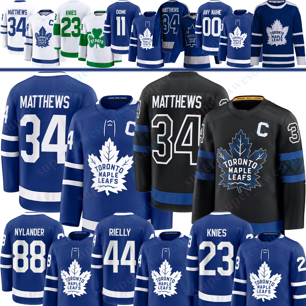 #34 AustonS MatthewsS torontoS Hockey Jersey William Nylander Matthew Knies John Tavaress Easton Cowan maple leafs jersey Morgan Rielly Max Domi Roy Stolarz jerseys