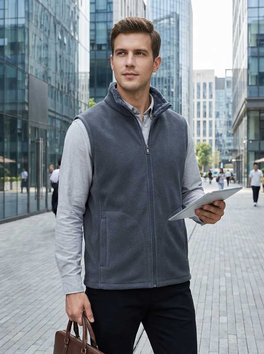 5XL Mens Business Casual Fleece Winter Vest Heavyweight Relaxed-Fit Sport Vest for Man Sherpa Waistcoat WomanG251218