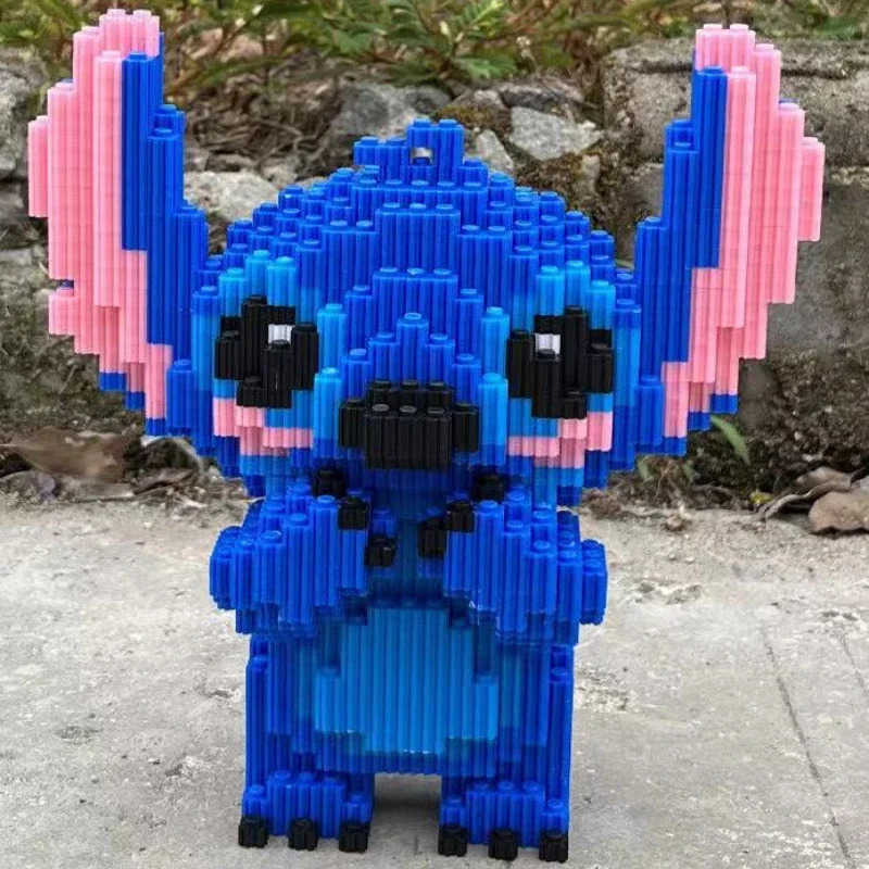 Disney 21CM Cute Stitch Building Block Toys Small Particle Bricks DIY 3D Model Assembly Childrens Building Block Toys Birthday Gift H2512181