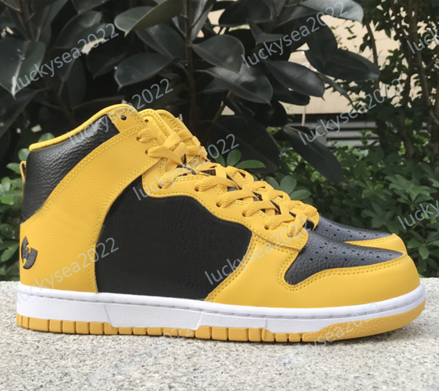 Men's Women's designer Sports Sneakers shoes outdoor sneakers Retro Premium Wu-Tang High Yellow Black HJ4320-001