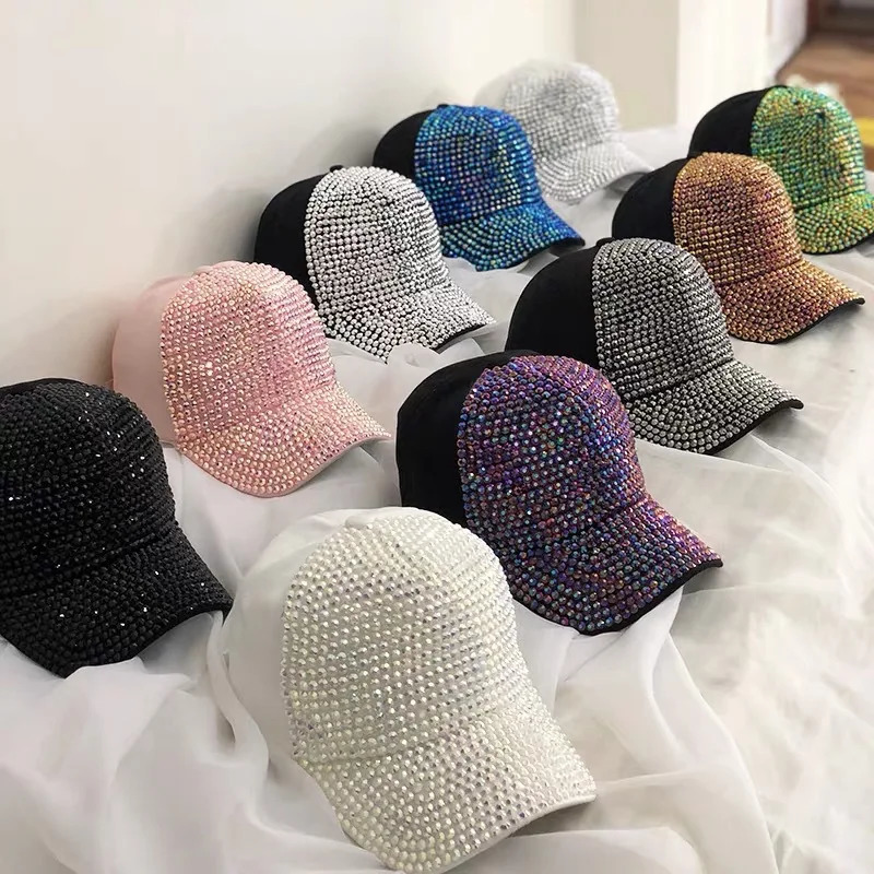 Womens Studded Rhinestone Baseball Cap Adjustable Sparkle Bling Sun Hat 251217 - view 5