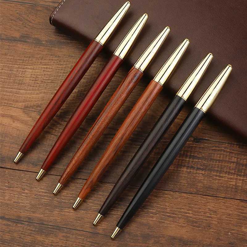 Retro Sandalwood Pen 05mm Writing Pen Off Signature Pen Student Writing and Painting School Stationery Supplies Y251218