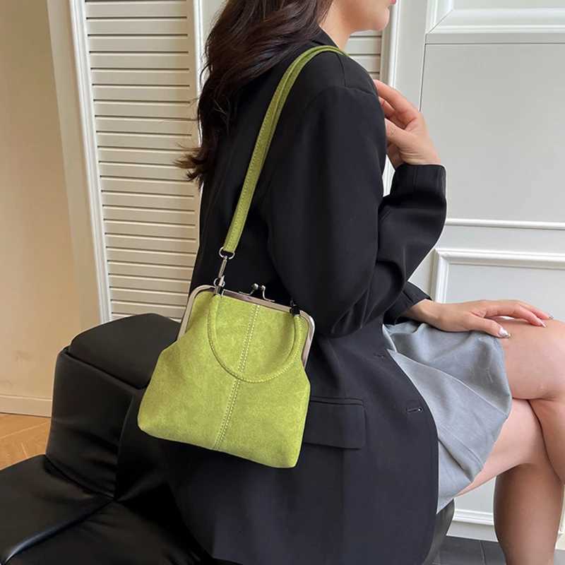 Faux Suede Small Crossbody Bags for Women 2025 Retro Frosted Shoulder Bag Female Short Handle Handbags and PursesT251218