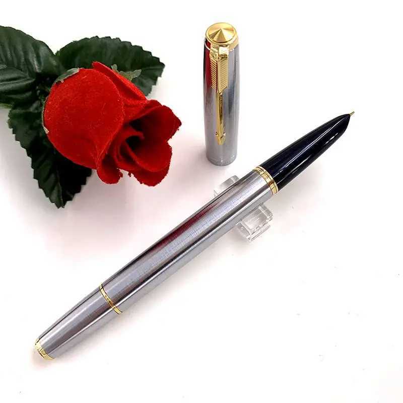 WingSung 601 Fl Steel Vacuum Piston Fountain Pen With Hooded Nib Stationery School Off Supplies Writing Fluent Ink Pen Gift Y251218