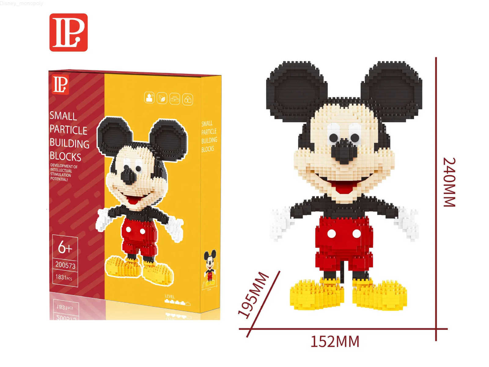 Disney Mickey Mouse Diamond Blocks Micro 3D Model Classic Cartoon Stitch Mini Building Bricks Figures For Bricks Toys H251218