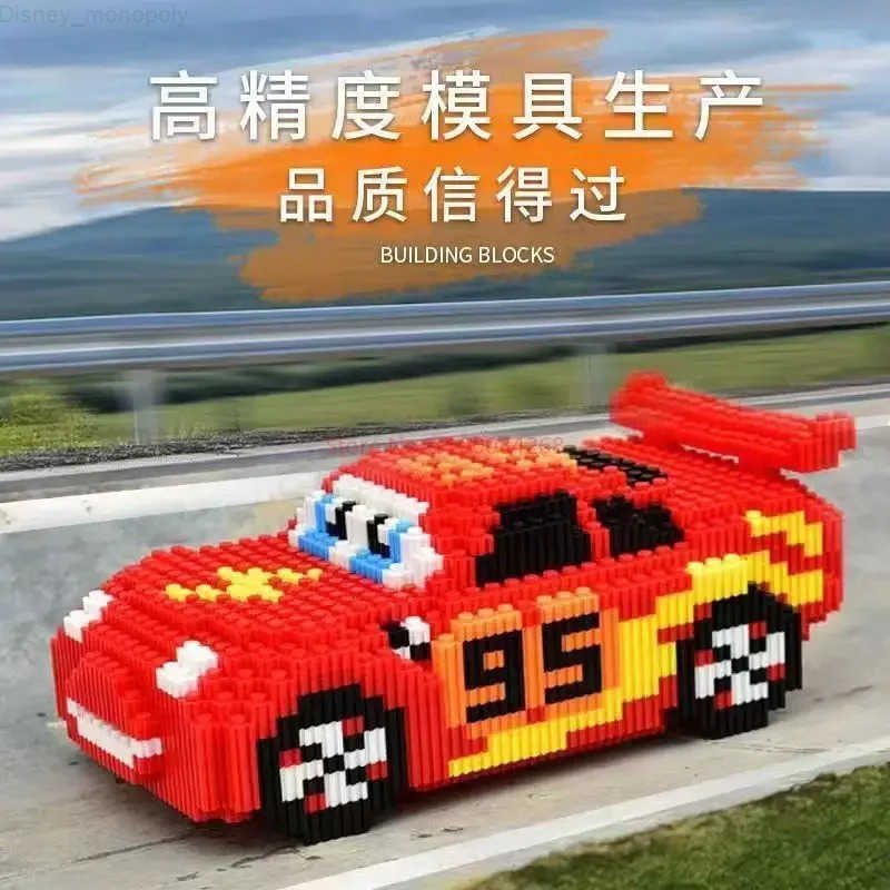 Disney New Micro Particle Assembly Block Toys Mcqueen Car Puzzle Decoration Childrens Gifts Students Hand Assembled Puzzle Toys H251218