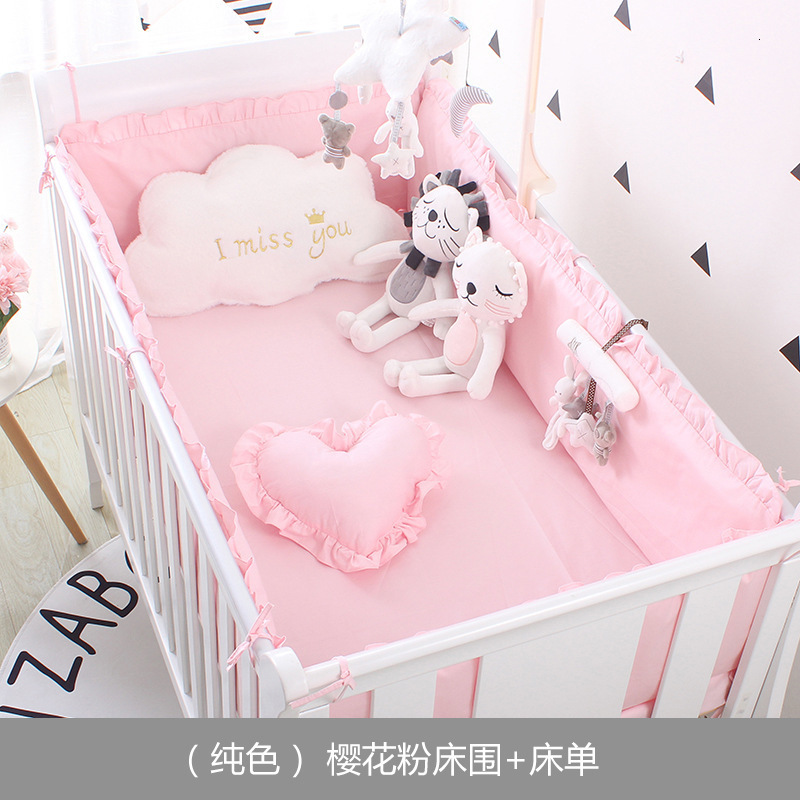 Germany 2025 New Model Infant Anti-Collision Bed Bumper 4-Piece Bed Bumper with Bed Sheet Baby Cotton Quilt Bed