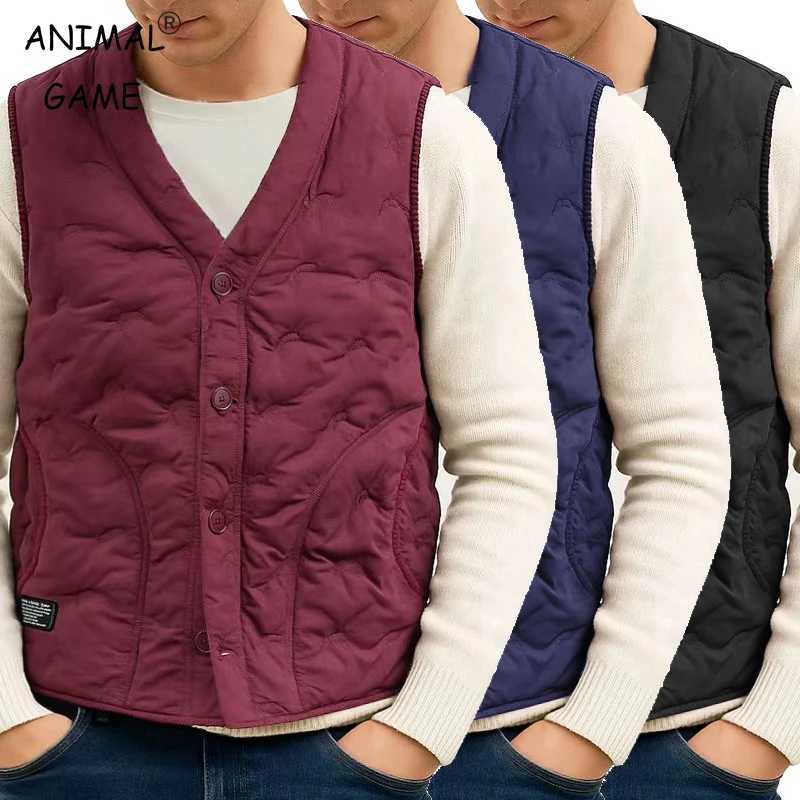 Winter Mens Jacket Vest Waterproof Button Coats Outdoor Warm Casual Sleeveless Jacket Lightweight Thick Sherpa Lined StreetwearG251218