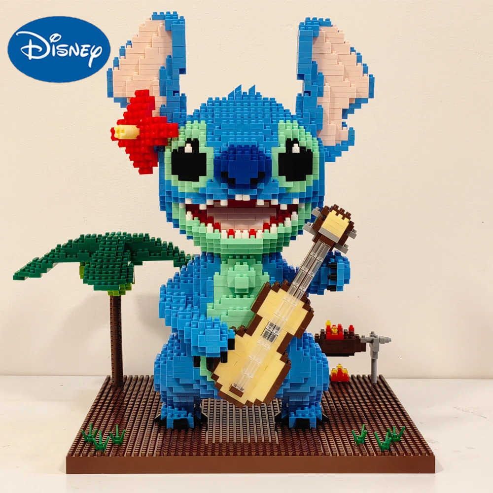 Disney Guitar Stitch Series Diamond Building Block Micro Lilo Stitch Figure Cute 3D Model Children For Mini Bricks Toys H251218