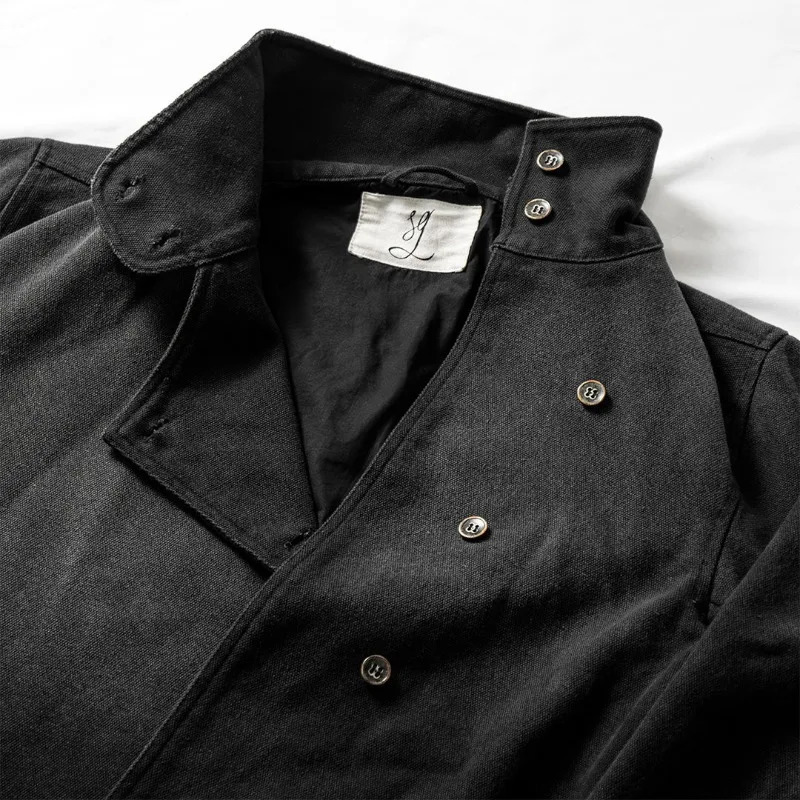 Y2k Fencing Jacket Vintage Wash Gradient Irregular Buttons Unisex Jacket Gothic Harajuku Streetwear Canvas Cotton Casual Jacket 251213