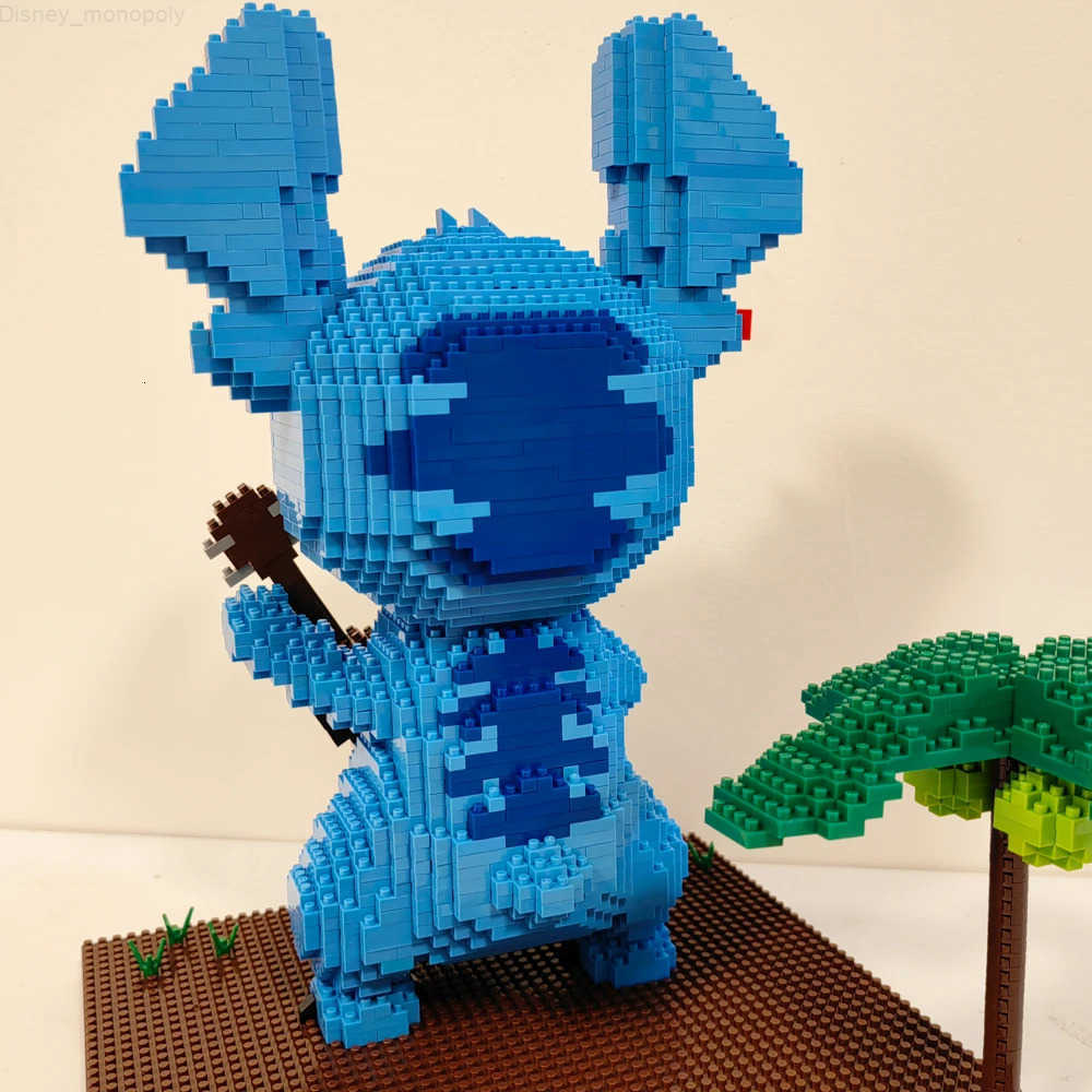 Disney Guitar Stitch Series Diamond Building Block Micro Lilo Stitch Figure Cute 3D Model Children For Mini Bricks Toys H251218