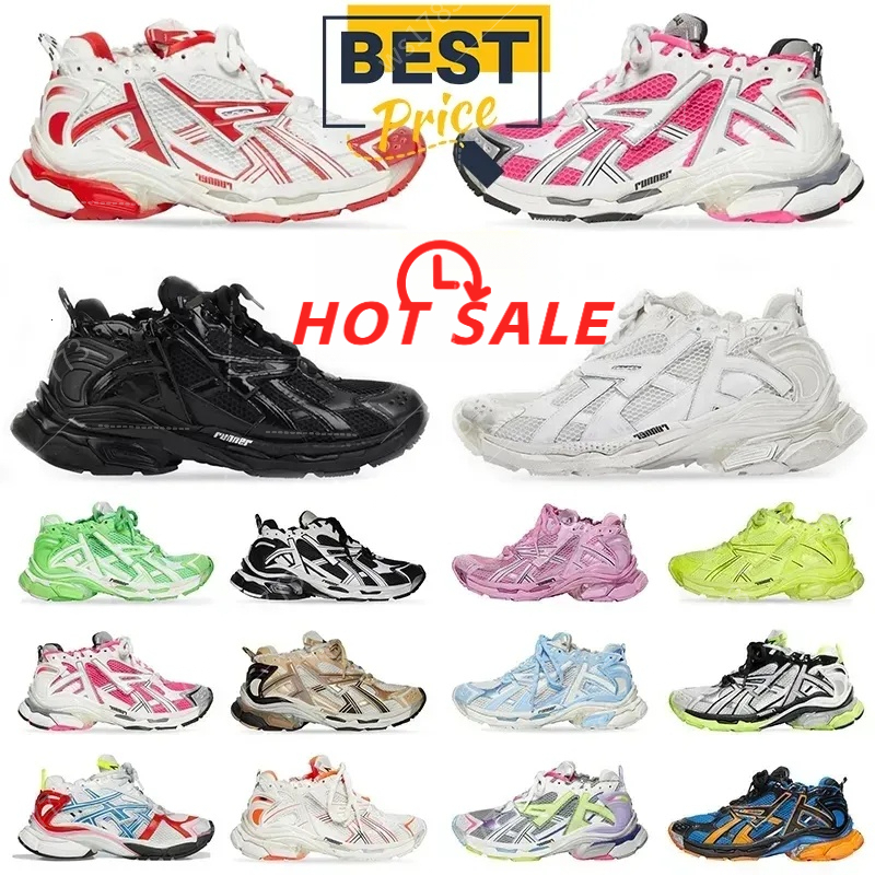 Designer Casual shoes men sneaker Runners Track 3.0 7.0 7.5 Platform women trainers Triple White Black Pink Gomma Leather Nylon Print 36-46 SW