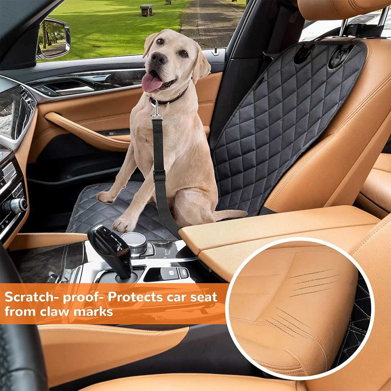 Dog Front Seat Cover for Cars Waterproof Nonslip Pet Car Seat Protector Quilted Durable Padded Dog Seat Covers Auto Accessories Y251216