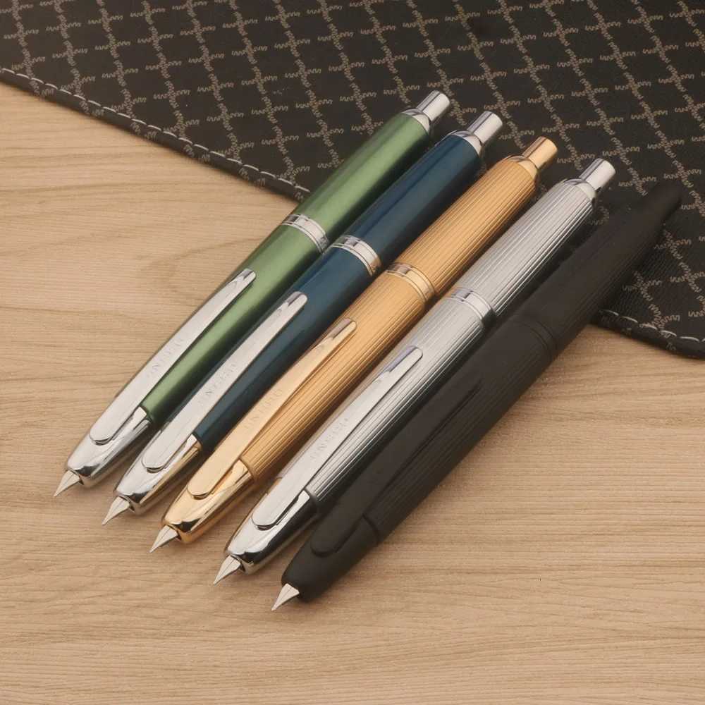 new JinHao 10 Fountain Pen Press matte black F/EF Nib Stationery Off School Supplies Gift Ink Pens Y251218