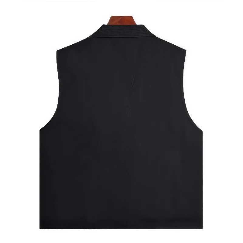 2025 New 100 Cotton Stand-Up Collar Vest with Two Pockets Breathable Durable Work Vest Volunteer Vest Bright Color G251218