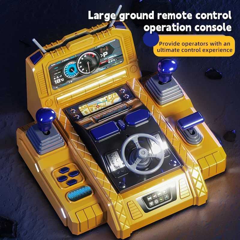 RC Car 12/13/15Ch Excavator Alloy CHIldrens Engineering Vehicle Toy Floor Steering Wheel Remote Controlled Toys for Boys G251218