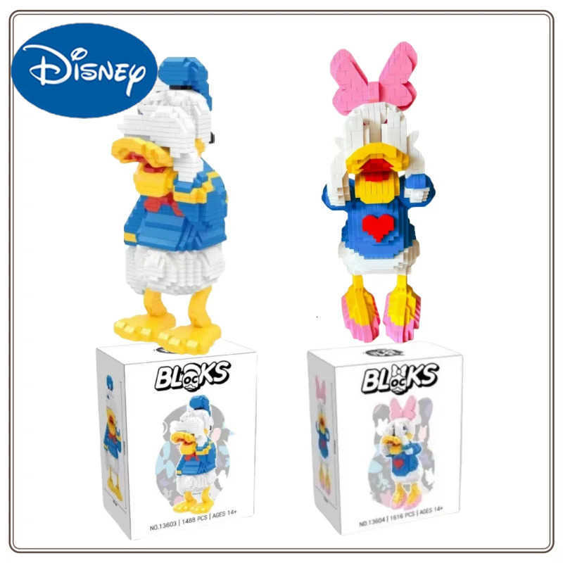 Disney New Mickey Minnie Daisy Donald Duck Building Blocks Assembled Micro-particle Model Toys Educational Ornaments Gifts H251218
