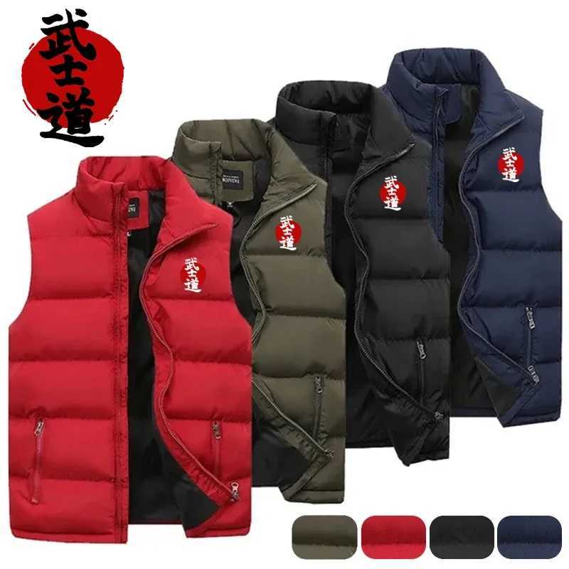 Men Bushido Casual Jacket Vest Coat Autumn Winter Men Fashion Sports Mandarin Collar Sleeveless Zipper Jacket Vest CoatG251218