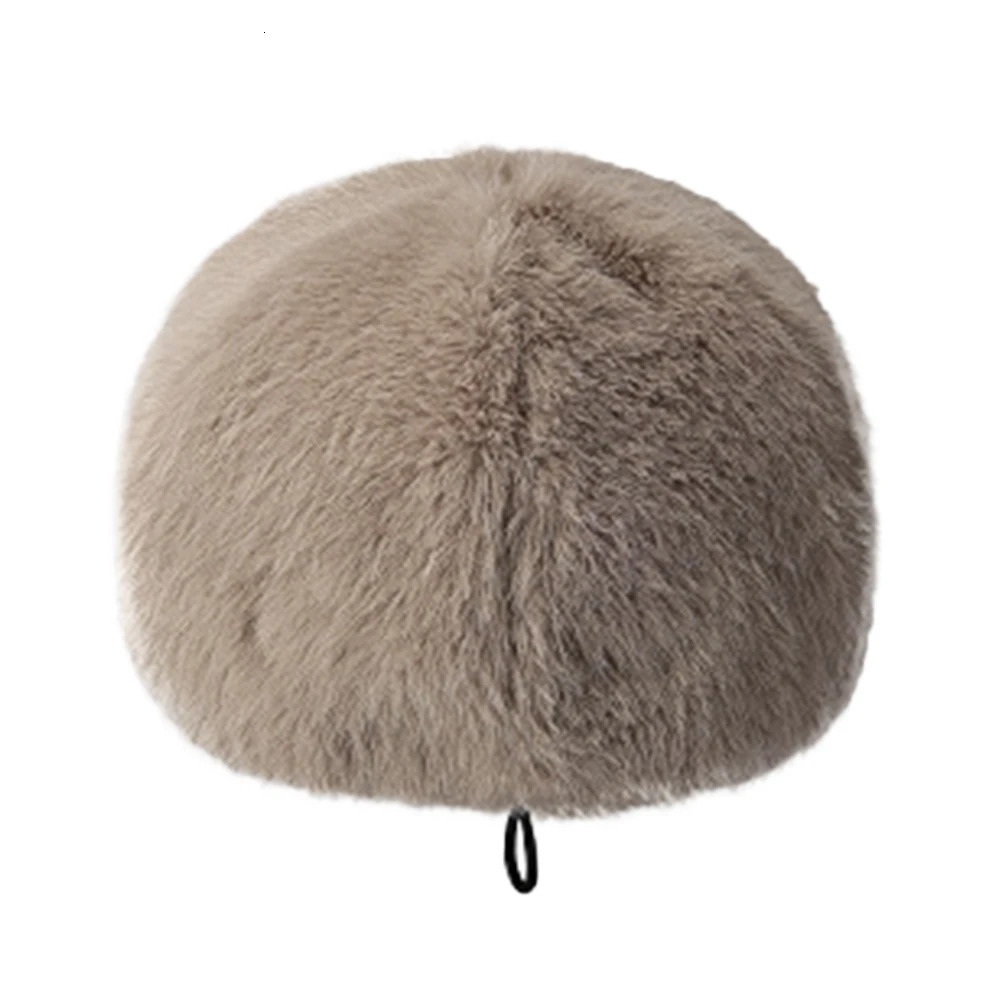 FS Brown Warm Winter Baseball Cap For Men Plus Plush Outdoor Windproof Women Hat Faux Fur Thick Trucker Hat Casquette Homme 251218